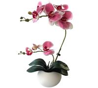 LESING Artificial Potted Orchid Flower for Table Centerpieces,Real Touch Fake Orchid Flowers in Vase for Home Decoration (Style 5,Pink)