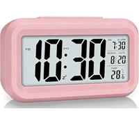 Lesipee Digital Alarm Clock for Bedroom, Desk Clock Battery Operated, Digital Clock with Smart Night Light 12/24H Display Snooze Function for Heavy Sleepers Gifts for Kids