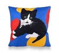 Leslie Gerry Black And White Kitten Cat Cushion Cover Gift