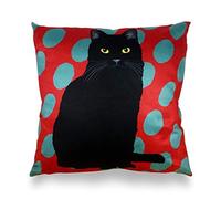 Leslie Gerry Black Cat Cushion Cover