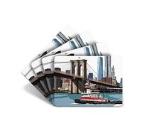 Leslie Gerry New York Brooklyn Bridge Set of 4 Table Mats Placemat - American USA Gift