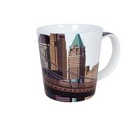 Leslie Gerry New York Pier 17 Mug - Manhattan Skyline Gift, Bone China, 320ml