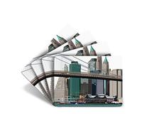 Leslie Gerry New York Pier 17" Set of 4 Table Mats Placemat - American USA Gift