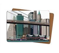 Leslie Gerry New York Pier 17" Single Table Mat Placemat - American USA Gift