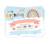 Lesnala 50 PCS Boho Birthday Printable Certificates for Kids Classroom Birthday Gifts for Children,Teachers and Students, Parents and children, End of semester, Back to School,Home study Supplies (rai