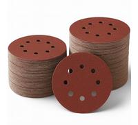 LESNIC 240 Grits 100pcs Sanding Discs, 125mm / 5 inch 8 Holes Quick Change Discs Hook & Loop Sandpaper Discs Polishing for Orbital Sanders and All Oscillating Tools