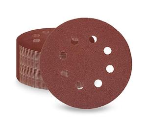 LESNIC 80 Grits 100pcs Sanding Discs, 125mm / 5 inch 8 Holes Quick Change Discs Hook & Loop Sandpaper Discs Polishing for Orbit Orbital Sanders and All Oscillating Tools