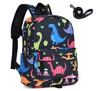 LESNIC Kids Dinosaur Backpack School Bags Boys Toddler Rucksack Kindergarten Canvas Daypack Children Dragon Schoolbag with Safety Anti-Lost Strap