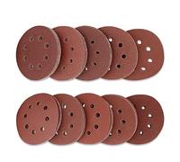 LESNIC Sanding Discs 100pcs, 125mm Sanding Discs Hook and Loop 10Pcs Each 40 60 80 100 120 180 240 320 400 800 Grits Fibre Backed Abrasive Discs for Orbit Orbital Sander and All Oscillating Tools