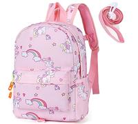 LESNIC Unicorn Backpack for Girl Kids Backpack School Bags Toddler Rucksack Kindergarten Canvas Daypack Children Schoolbag with Safety Anti-Lost Strap (pink)