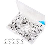 Lesnow Bedskirt Pins,Spiral Push Pins,Clear Heads Twist Pins,50pcs(0.75inch) Upholstery Tacks, Headliner Pins for Slipcovers and Bed Skirts (50PCS)