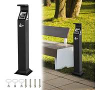 lesolar 118cm Standing Waste Containers Trash Cans, Rubbish Bin Indoor Outdoor Stainless Steel Vertical Freestand Trash Bin with Key,Pub Hotel Restaurant Garden Standing Bin (NM547)