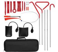 lesolar 24pcs Car Tool Kit for Vehicles, Professional Car Emergency Repair Kit, Including Trim Removal Tool, Long Reach Grabber, J-Hook, Air Wedge Bag, Storage Bag for Cars Doors Windows Countertops
