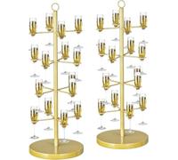 lesolar 2Pack Cocktail Tree Stand, 4 Tiers 16 Holders Champagne Display Stand for Wedding Party, Cocktail Tower Display Stand, Suitable for Cocktails, Champagne, Wine