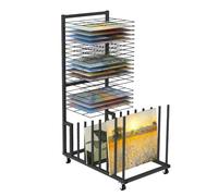 lesolar Art Drying Rack | Mobile Metal Art Storage Rack with 20 Removable Shelves | Studio and Tabletop Storage for Kids, Painting Drying With Wheels, Stack Rack for Painting