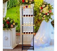lesolar Champagne Glass Holder Stand for Party, 4-Tier Champagne Tower Display Stand for Wedding, 32 Wine Glass Rack, Champagne Wall Stand Holder Display Rack for Wedding and Party