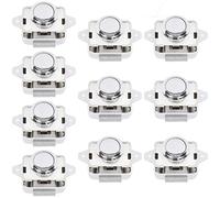 LESOLEIL Push Button Latch Catches - Cabinet Door Push Locks for Camper Van Motorhome RV Ship Yacht, Silver 10 PCS
