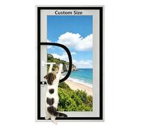 Lesone Custom Size Cat Proof Window Screen, Self-Adhesive Cat Protection Net, Window Fly Screen Keep the Air Circulating, Balcony Window Safety Screen Mesh