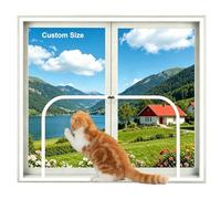 Lesone Custom Size Cat Safety Net, Self-Adhesive Window Net, Window Fly Screen Keep the Air Circulating, Window Protection Net for Cat, Easy to Install