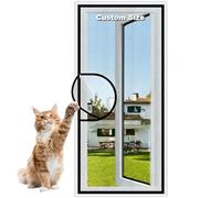 Lesone Custom Size Cat Safety Screen Mesh, Anti-Mosquito Fly Screen Self-Adhesive Netting, Transparent Protective Net, for Balcony Window, Washable