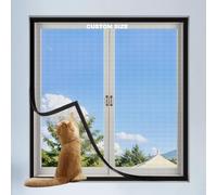 Lesone Fly Screen Roof Window, Cat Proof Window Net Mesh, Fibergalss Fly Screen Insect Mosquito Mesh, Self-Adhesive Netting with Tapes for Window/Balcony, Custom Size