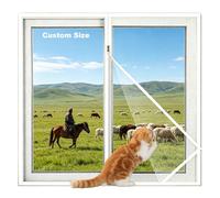 Lesone Window Protection Net for Cat, Window Fly Screen Keep Air Circulating, Tear-proof Cat Bird Isolation Net, Indoor Cat Safety Netting Mesh with Self-Adhesive