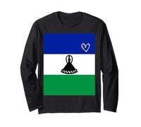 Lesotho Flag Basotho Heart Proud Heritage National Day Long Sleeve T-Shirt
