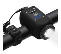 LESOVI Electric Bike Horn Bike Light 2 in 1; 110 dB Bicycle Horn 5 Sound Modes with Rechargeable Battery Waterproof Bicycle Light with Horn for Kids Boys Adults Mountain Bike (LE-01 Black)