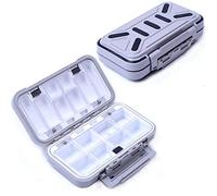 LESOVI Fishing Bait Storage Box, Plastic, Waterproof, 16 Compartments, 6.3 x 3.5 x 1.7 inches, Glay, Mini Lure Case for Vest or Backpack