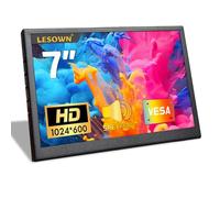 LESOWN 7 inch HDMI LCD Display Small Portable Monitor with Speakers - 1024x600 IPS Resolution - Secondary Screen for PC