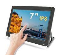 LESOWN 7 inch Raspberry Pi Monitor Touchscreen with Case, Touch Display 7 inch LCD Screen 1024x600 IPS Small HDMI Monitor Speakers for Win Driver Free