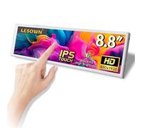 LESOWN - 8.8 Inch Touch Screen Long Strip Portable Mini Monitor HDMI 480 x 1920 IPS Panel for CPU GPU, Computer, Laptop, PC Aida64 Mac, White