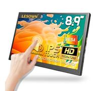 LESOWN USB C 8.9 inch Portable HDMI Monitor 1920x1200 IPS Touchscreen VESA Metal Casing External Small Wide Display Mini Screen Extender for Windows Laptop PC