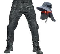 Lespartan Motorcycle Tactical Pants, Le Spartan Motorcycle Tactical Pants, Men's Lightweight Waterproof Ripstop Cargo Pant (Camouflage Black,XL)