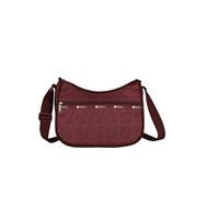 LeSportsac Le Logo De Luxe Claret Classic Hobo Crossbody Bag + Cosmetic Bag, Style 7520/Color E471, LS Monogram Logos, Le Logo De Luxe Claret (Ls Monogram Logo Design), One Size
