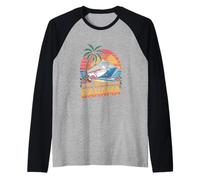 Less Drama More Bahama Bahamas Cruise Sunset Palm Raglan Baseball Tee