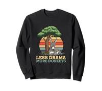 Less Drama More Donkeys Retro Farm Donkey Sweatshirt