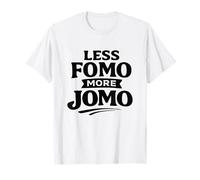 Less FOMO More JOMO Minimalist Retro Vintage Quote Design T-Shirt