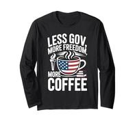 Less Gov More Freedom More Coffee Small Government Student Long Sleeve T-Shirt