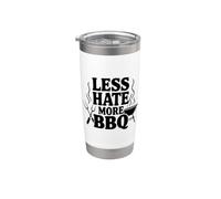 Less Hate More BBQ Funny Grilling Lovers Stainless Steel Insulated Tumbler