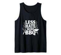 Less Hate More BBQ Funny Grilling Lovers Tank Top