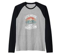 Less House More Horizon Camper Mountain Sunset Raglan Baseball Tee
