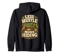 Less Hustle More Hiding Sloth Humor Zip Hoodie