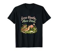 Less Hustle More Petal Cottagecore Slug Rose T-Shirt