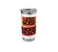 Less Noise More Peace. Mindfulness Tee in Orange & Deep Red Stainless Steel Insulated Tumbler