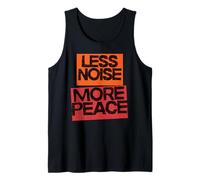 Less Noise More Peace. Mindfulness Tee in Orange & Deep Red Tank Top