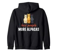 Less People More Alpacas Llama Animal Lover Alpaca Llamas Zip Hoodie