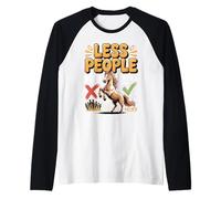 Less People More Horses Equestrian Horse Lover Raglan Baseball Tee