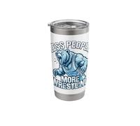 Less People More Wrestling Roaring Bear Stainless Steel Insulated Tumbler