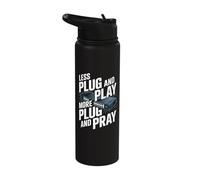 Less Plug and Play More Plug and Pray Network Engineer Stainless Steel Insulated Water Bottle